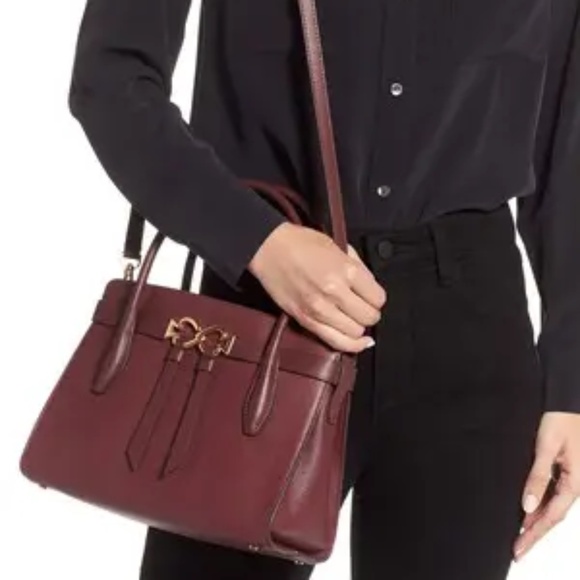 NWT Kate Spade Medium Toujours Leather Cherrywood Satchel w/ Dust Bag - Picture 5 of 9